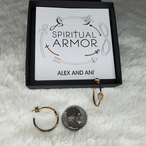 ❤ALEX AND ANI❤ - Sugar Skull Earrings - Gold and Silver - Picture 3 of 5